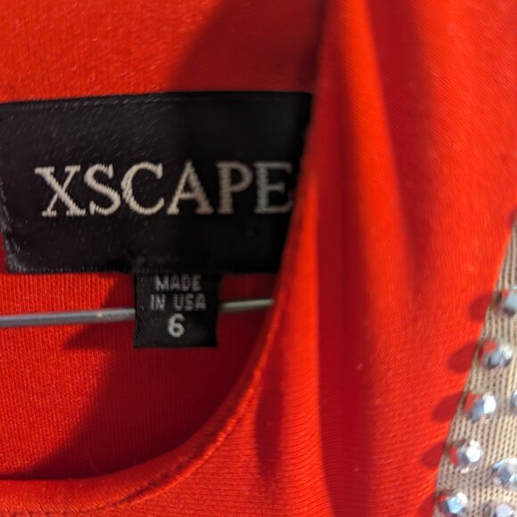 Beautiful Red beaded Cocktail Dress by Xscape - Picture 4 of 4